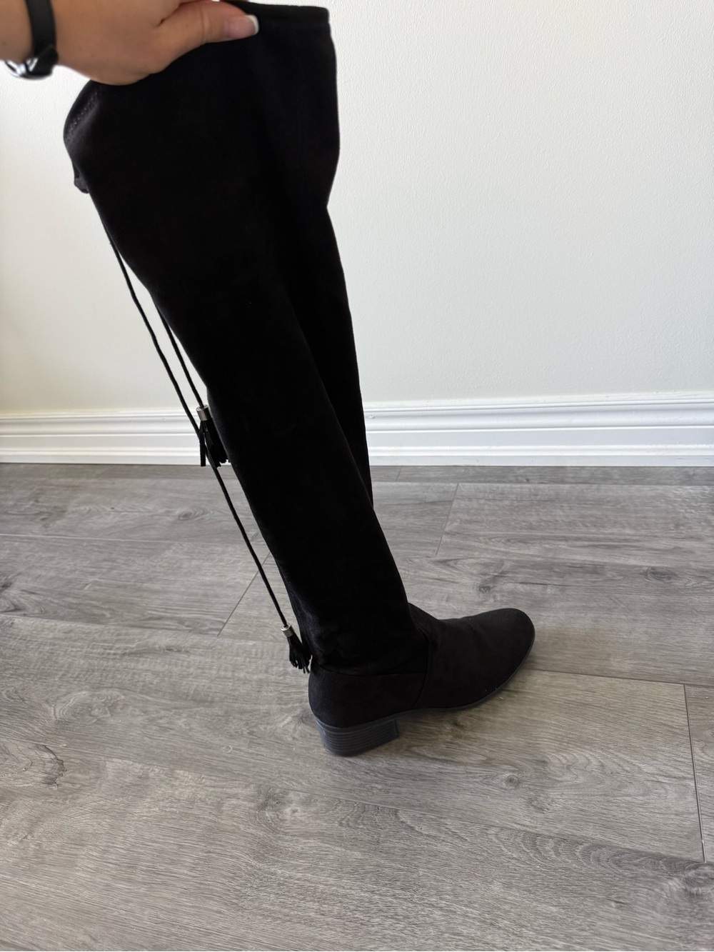 Madden Girl Black Over-the-Knee Suede Boots